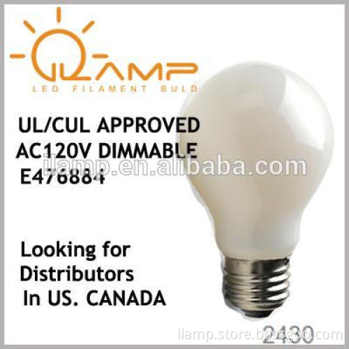 UL Listed CRI100 6W E27 Led Filament Bulbs Light A19 Lamp For Home Lighting